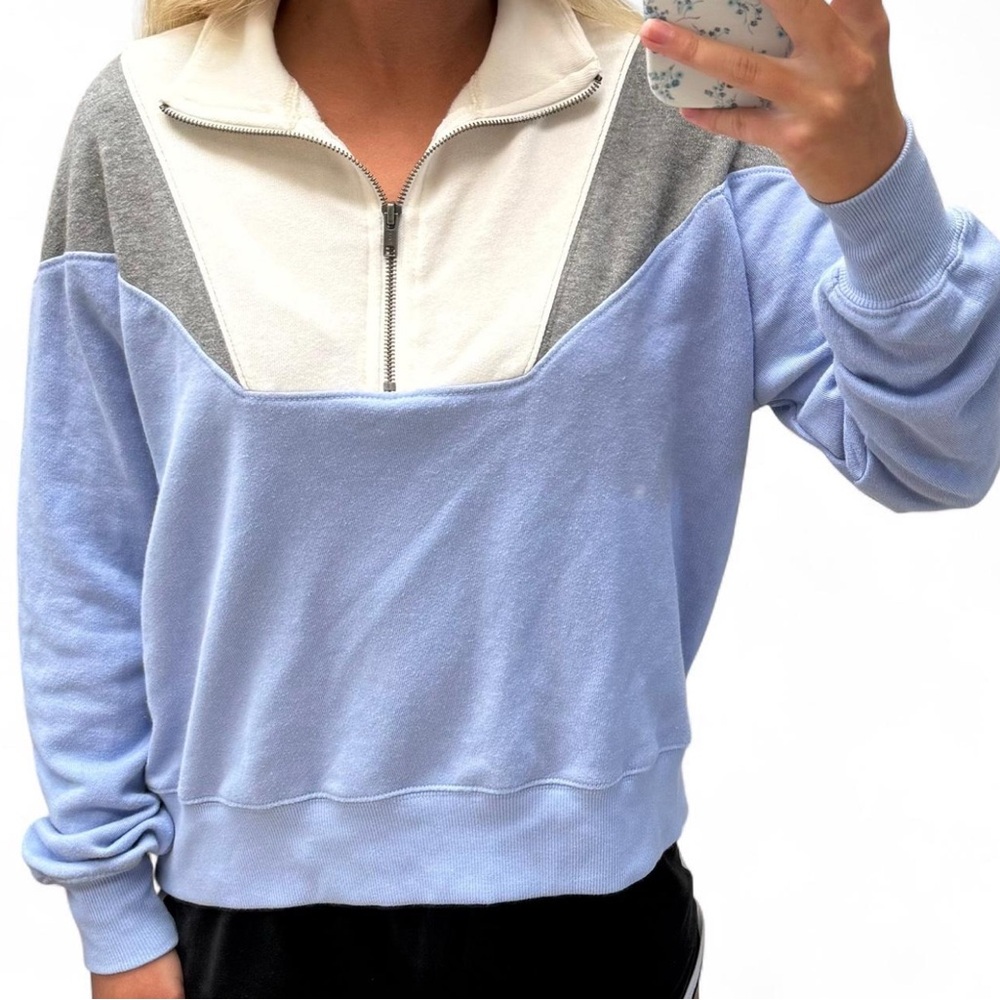 SO Blue Boxy Long Sleeve Sweatshirt